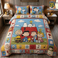 Snoopy and Friends Colorful Quilted Bedding Set