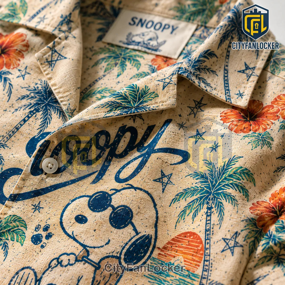 Snoopy Illustrated Button Down Hawaiian Shirt 2026