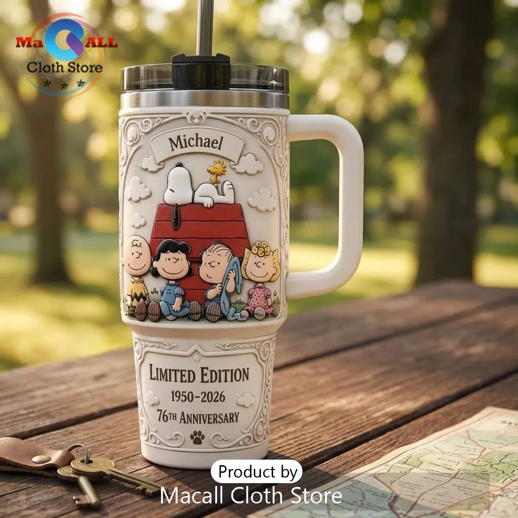 Snoopy Peanuts 76th Anniversary 40oz Tumbler Cup