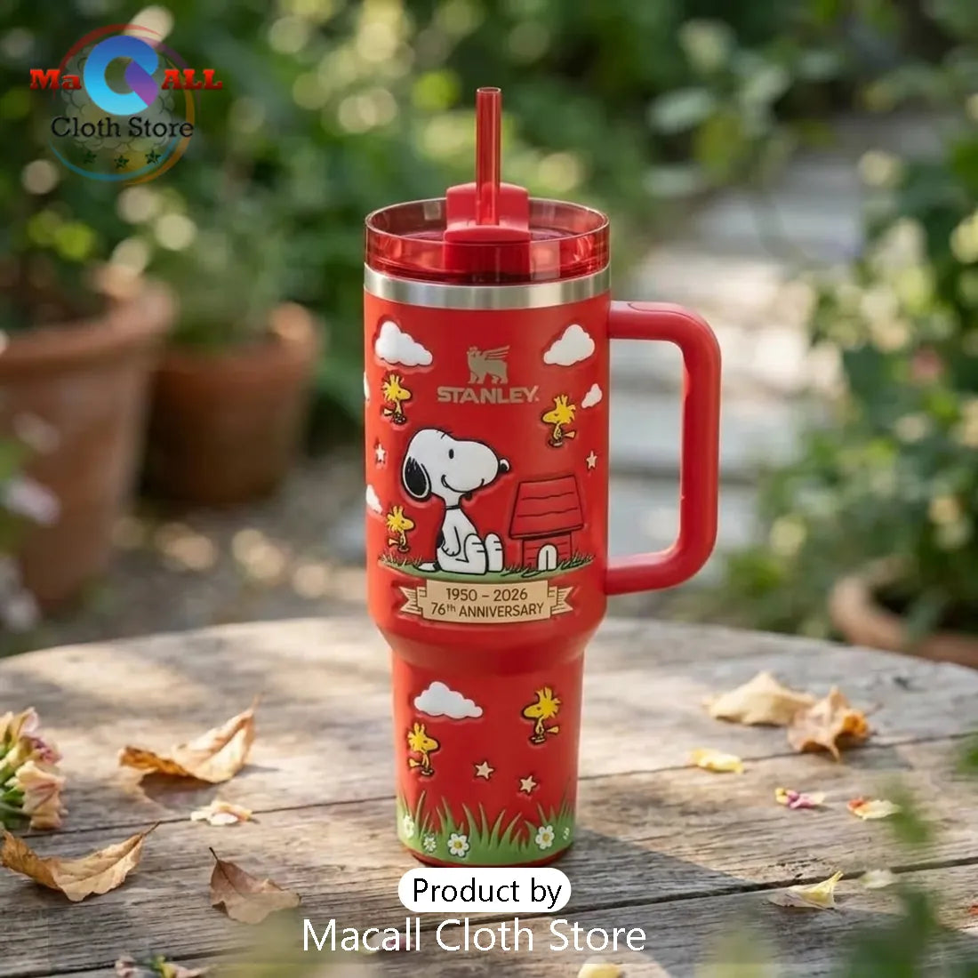 Snoopy Red Peanuts 76th Anniversary Stainless Steel Tumbler