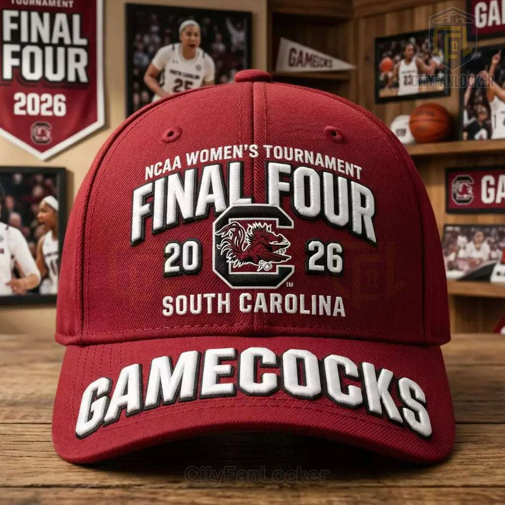 South Carolina Gamecocks Final Four 2026 3D Embroidered NCAA Women’s Baseball Cap