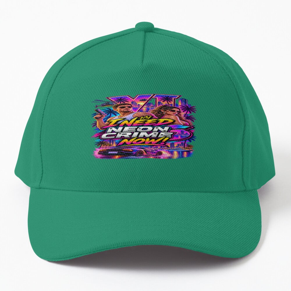 Neon Crime Retro Gaming - Synthwave Vice City Aesthetics Art Hat