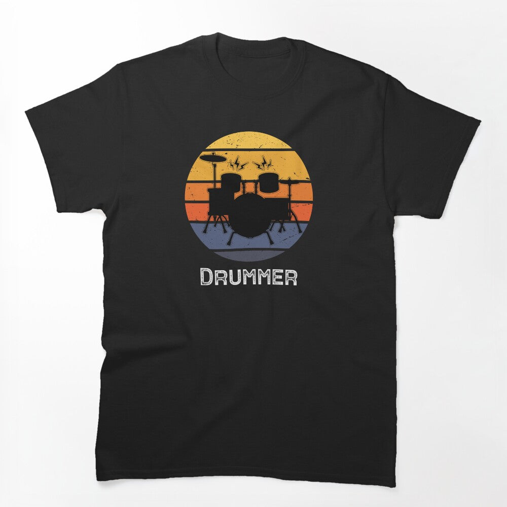 Funny Drummer Art For Men Women Drum Set Drumming Lovers Shirt