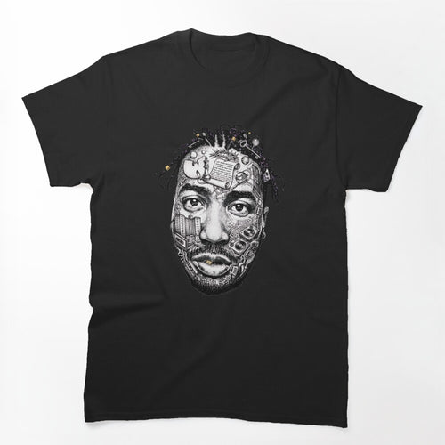 Streetwear Culture Halftone Portrait Ink Sketch Collage Graphic Shirt