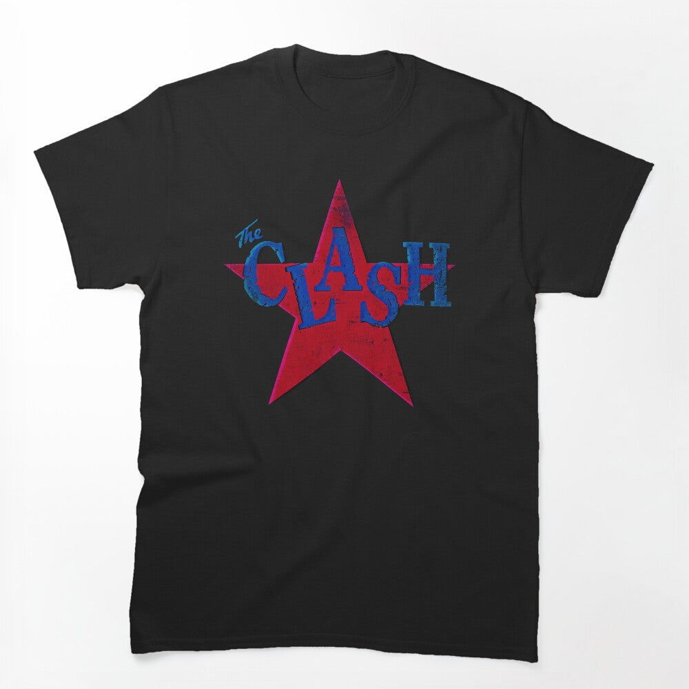 The Clash Distressed Offset Star Graphic Shirt