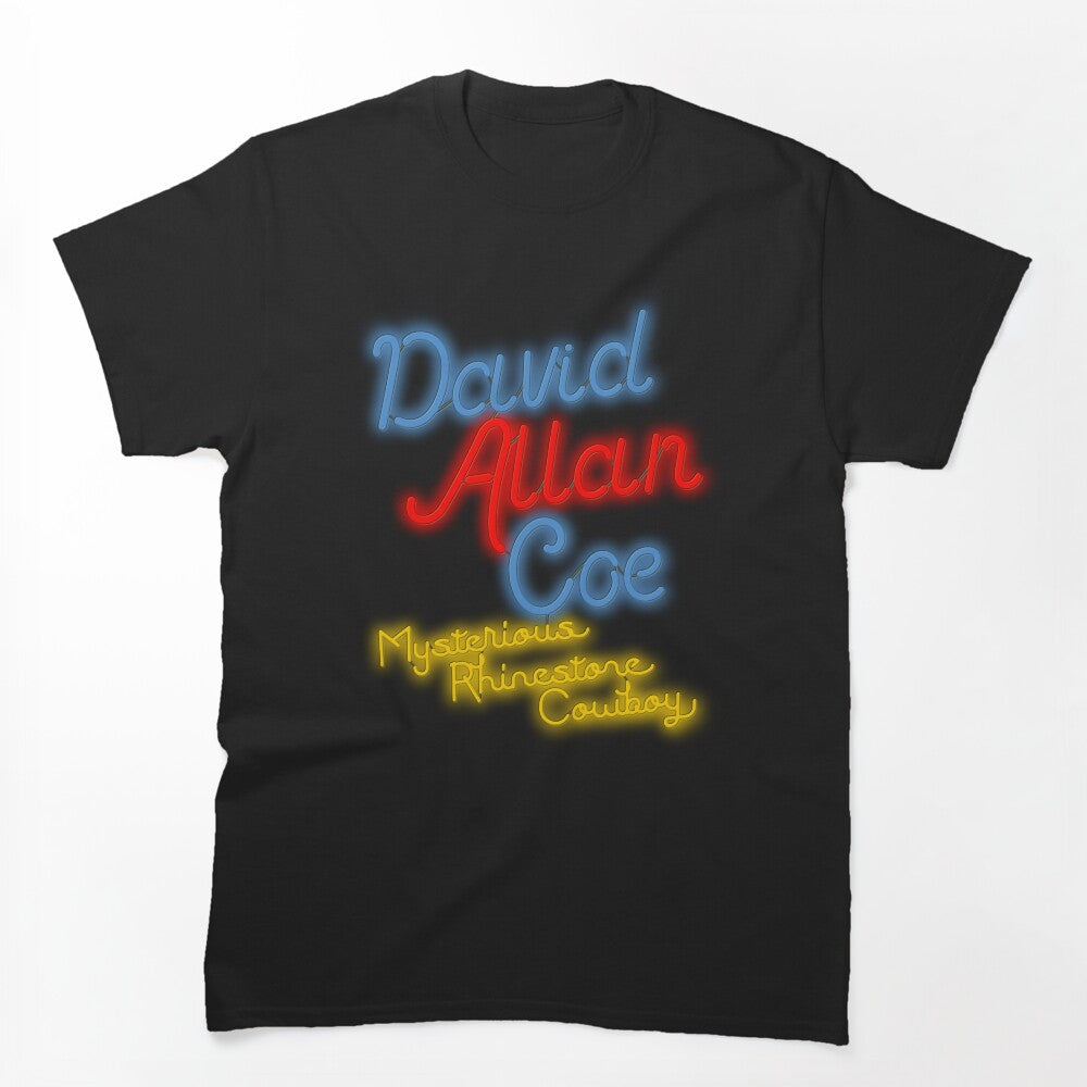 David Allan Coe Mysterious Rhinestone Cowboy Neon Shirt