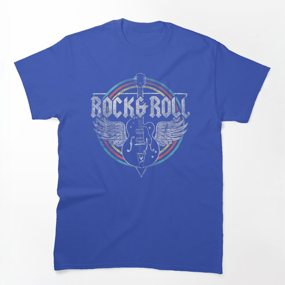 Rock & Roll Retro Bikers For Guitar Wings Music Men Women Shirt