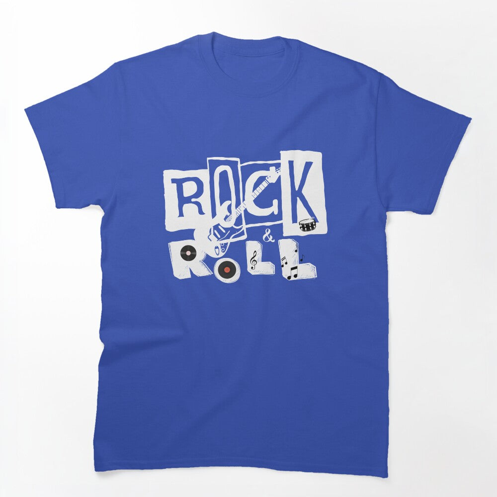 Black & White Rock Guitar Rock & Roll Design Shirt