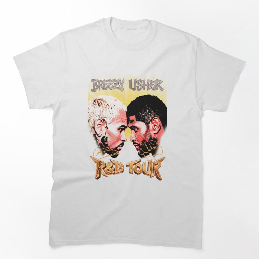 Chris Brown Usher R&B Tour 2026 Collage Design Shirt
