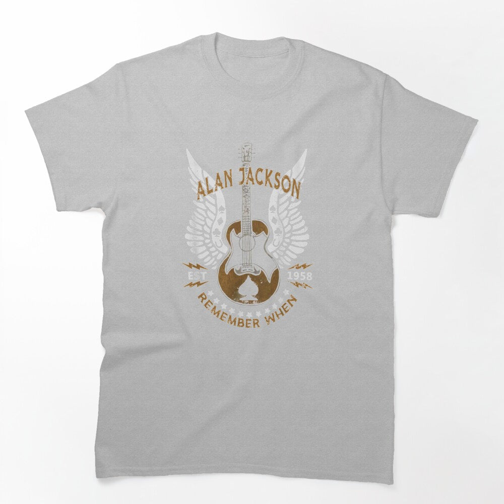 Alan Arts Jacksons Lyric Music Remembers When Playing Guitar Shirt