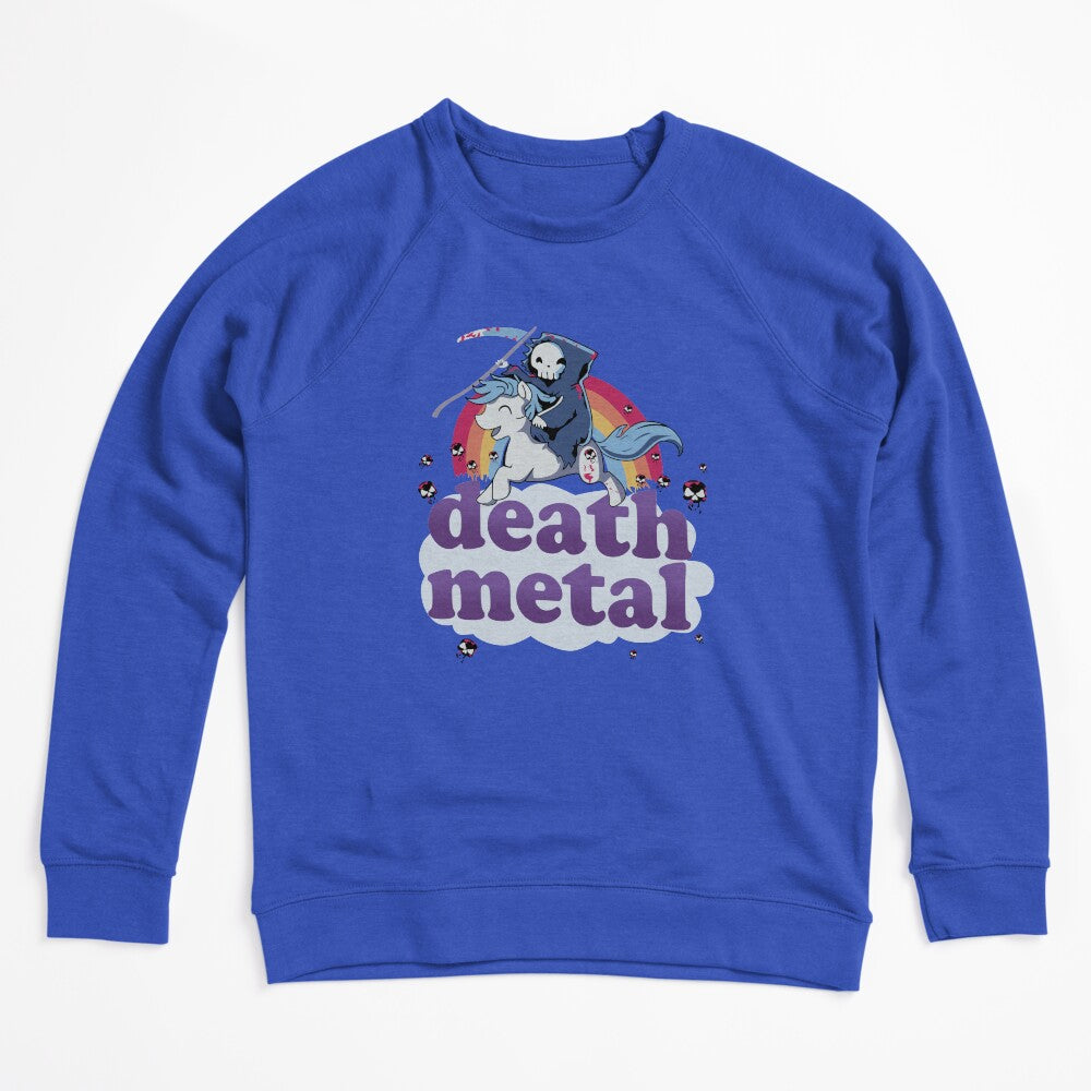 'Death Metal' - The Grim Reaper Riding A Unicorn In Front Of A Shirt
