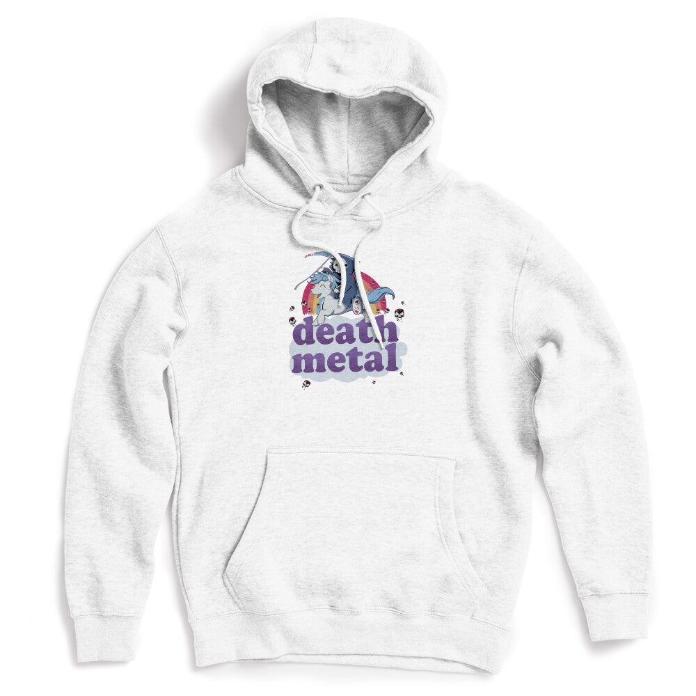 'Death Metal' - The Grim Reaper Riding A Unicorn In Front Of A Shirt