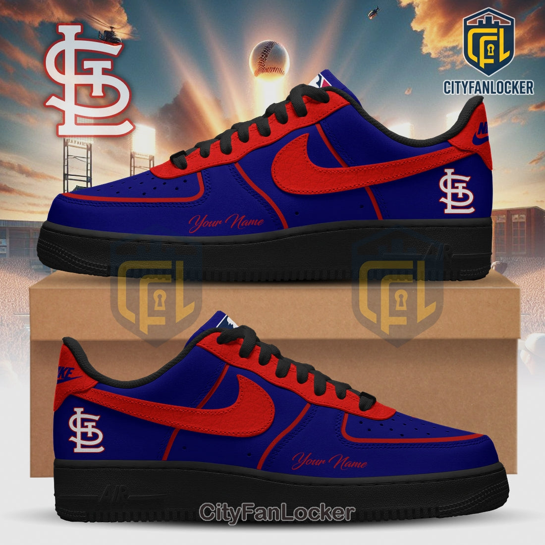 St. Louis Cardinals Personalized Air Force 1 Custom Sneakers