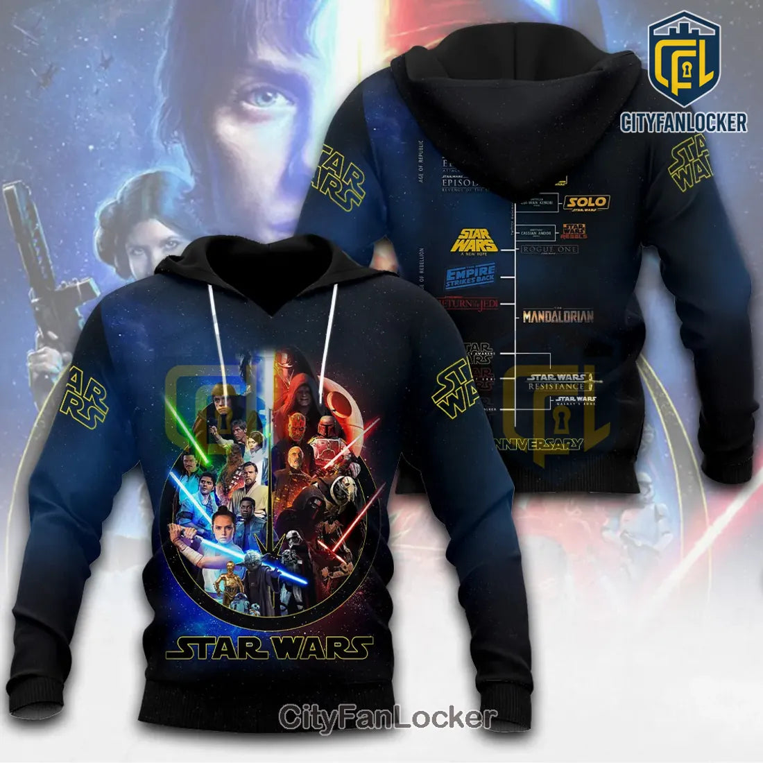 Star Wars 50th Anniversary Saga Characters Hoodie