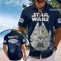 Star Wars Millennium Falcon Navy Blue Short Sleeve Button-Down Shirt