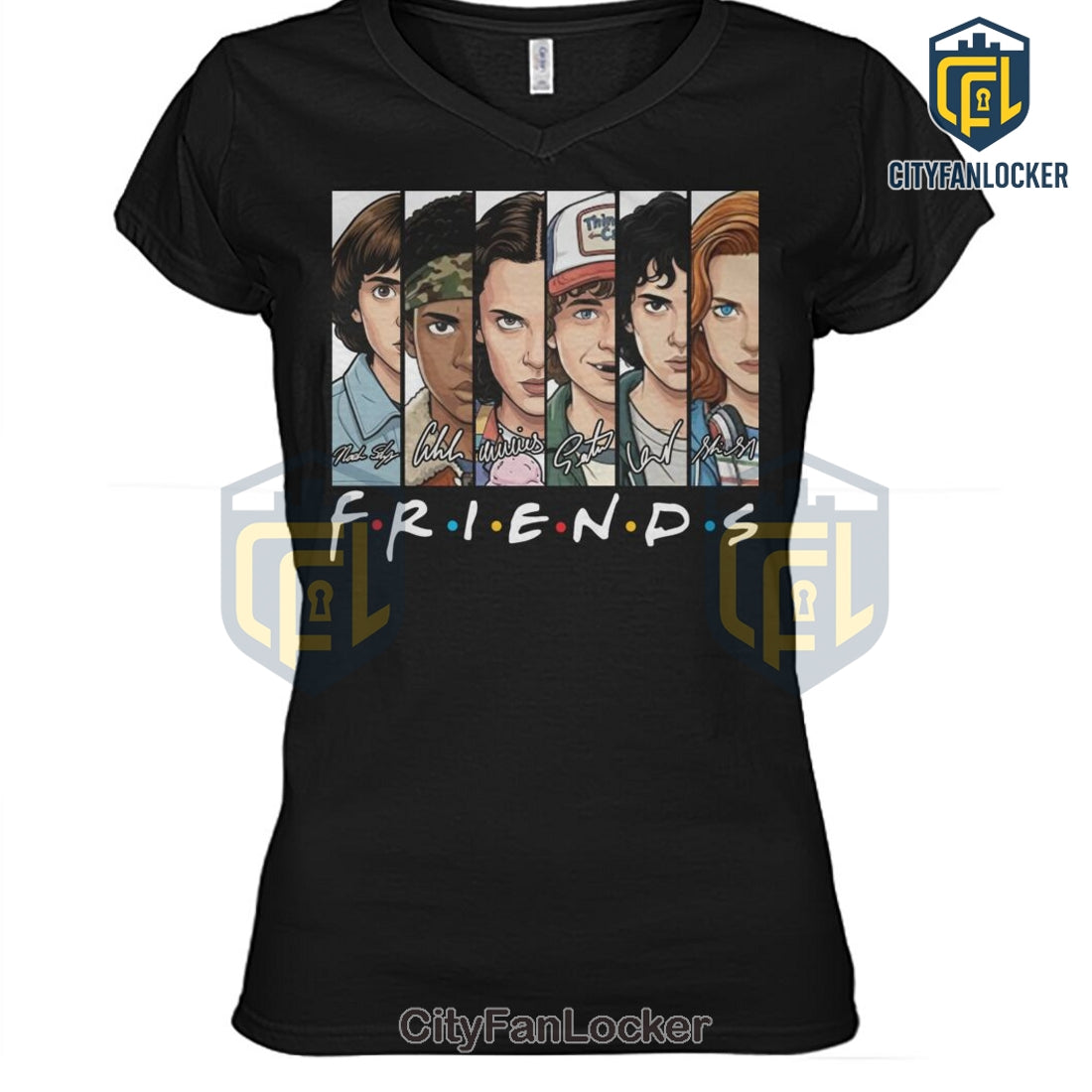 Stranger Things Friends Mashup Graphic T-Shirt
