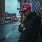Suicideboys Grey Boy Pink Lightning 3D Embroidered Baseball Cap
