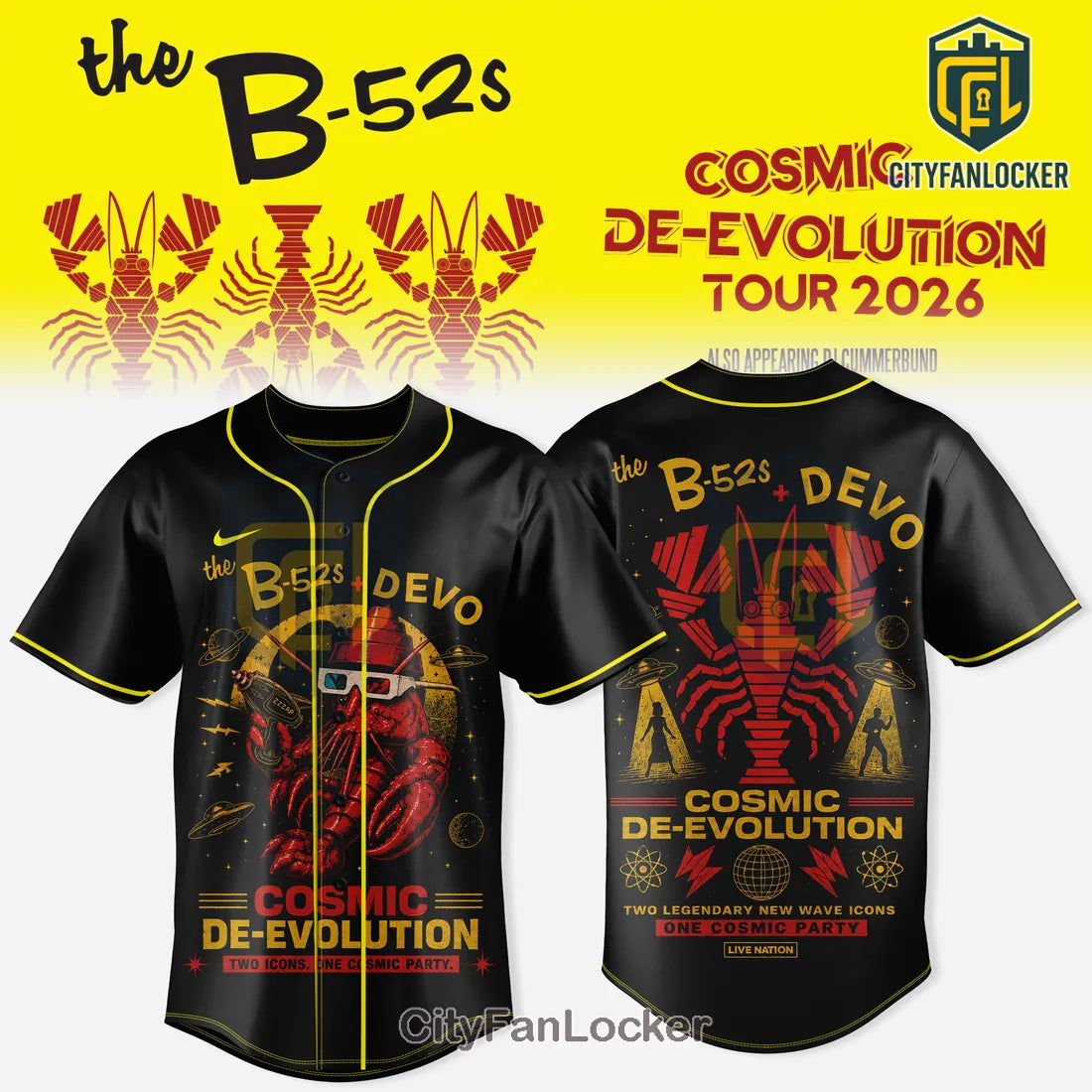 The B-52s x Devo Cosmic De-Evolution 2026 Baseball Jersey