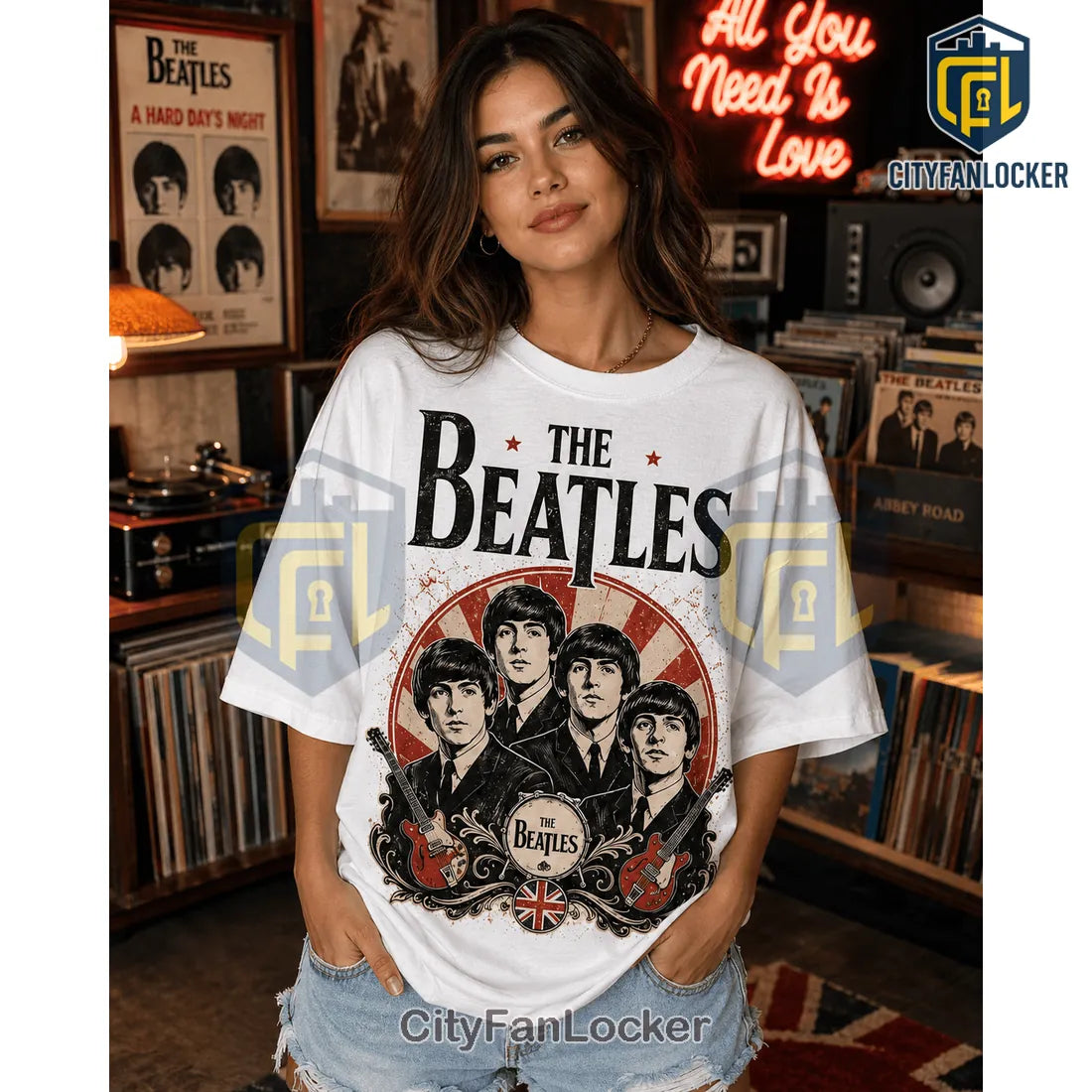 The Beatles Vintage Tribute Premium Tri Blend T-Shirt
