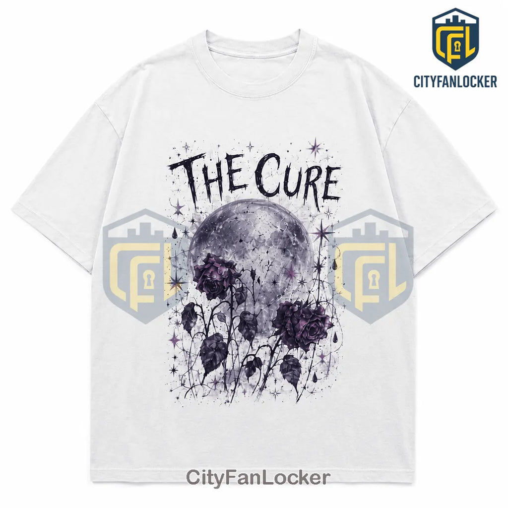 The Cure Melancholy In Bloom Illustrated White Cotton T-Shirt
