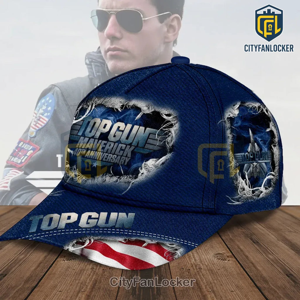 Top Gun Maverick 40th Anniversary Distressed Baseball Cap