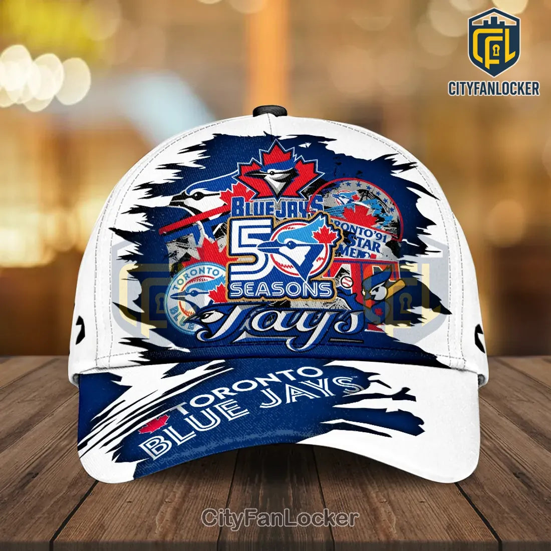 Toronto Blue Jays 50th Anniversary Logo Baseball Cap