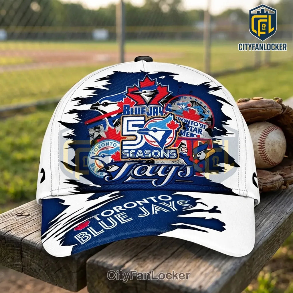 Toronto Blue Jays 50th Anniversary Logo Baseball Cap
