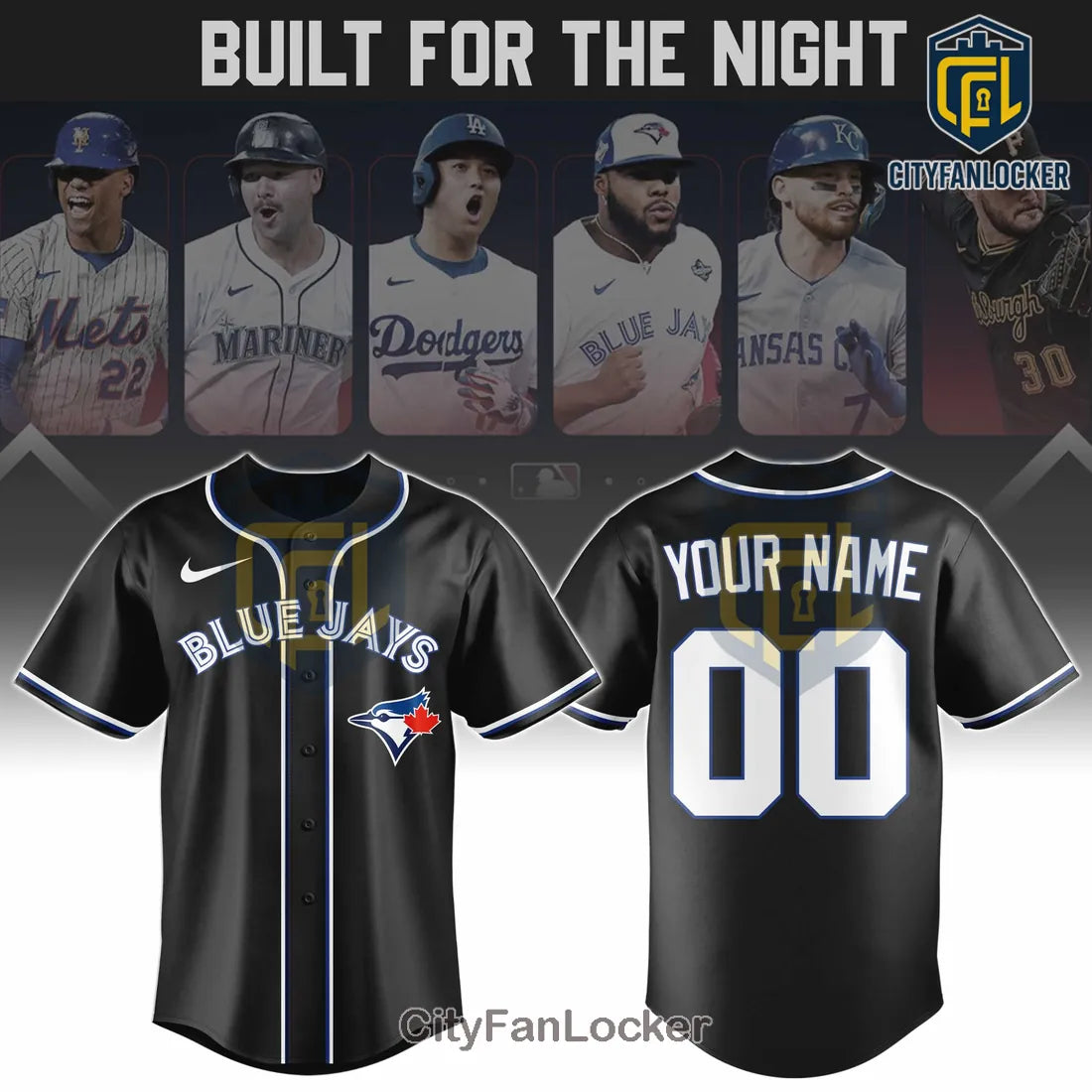 Toronto Blue Jays Black Custom MLB Replica Baseball Jersey