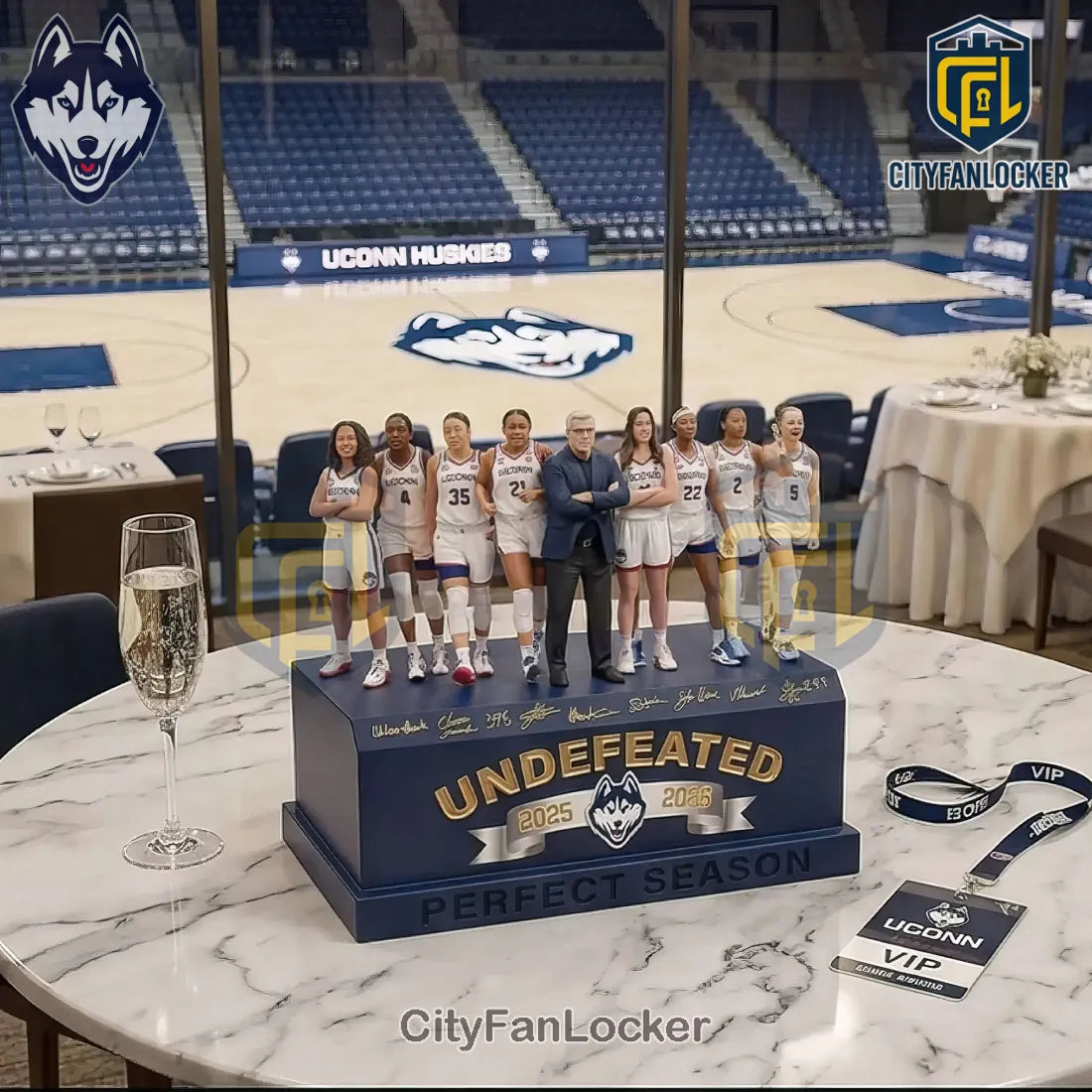 UCONN Huskies 2026 Championship Undefeated Season Collectible Figurine Set