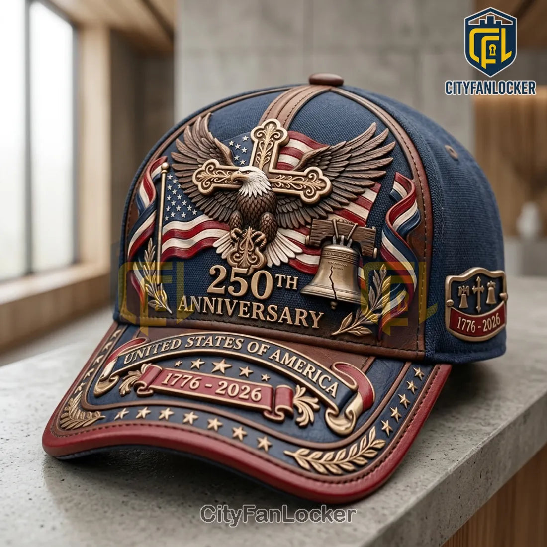 US 250th Anniversary Commemorative Patriotic Baseball Cap