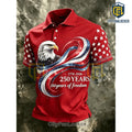 USA 250th Anniversary Patriotic Eagle Red Polo Shirt