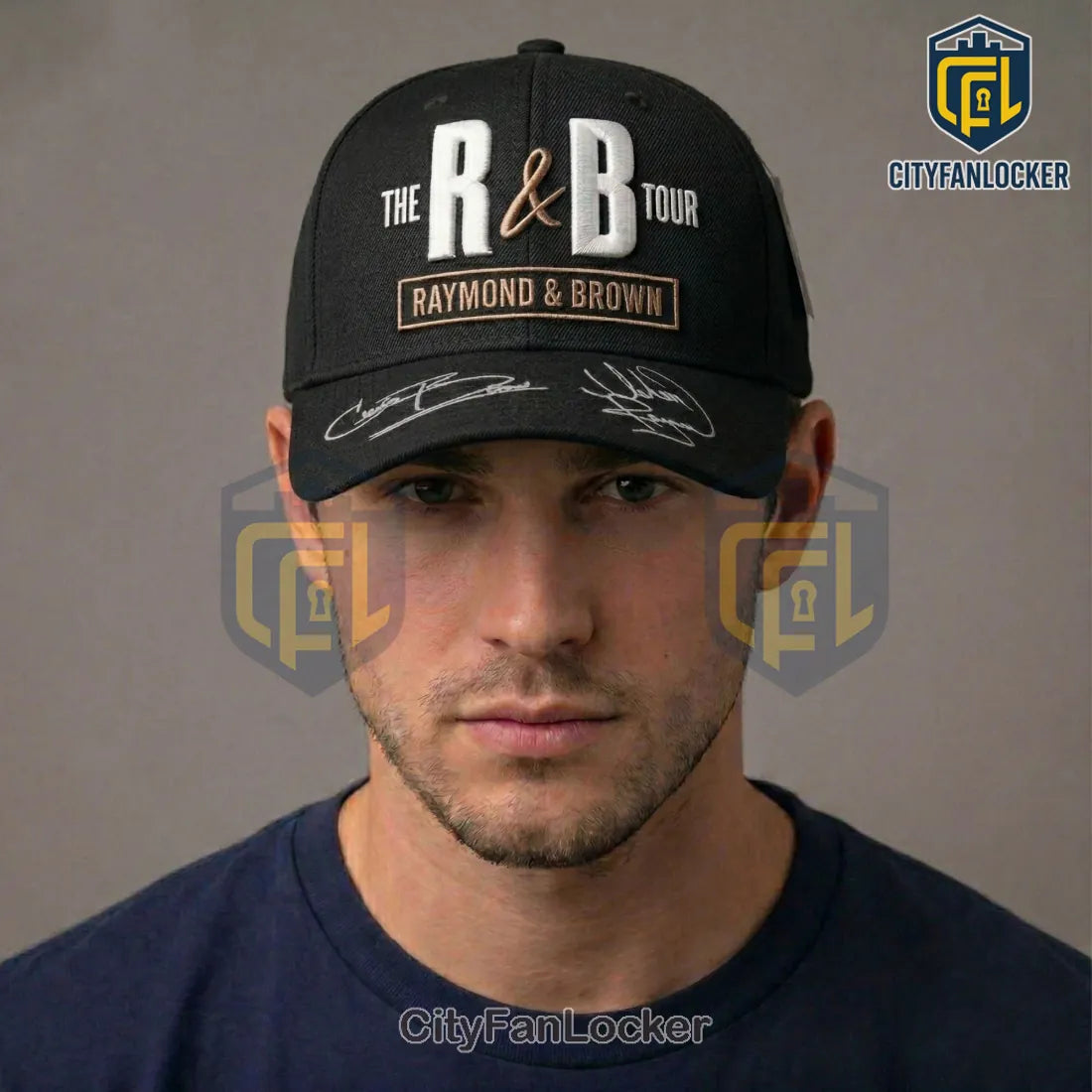 Usher Chris Brown R&B Tour Autographed Black Premium Merchandise Baseball Cap