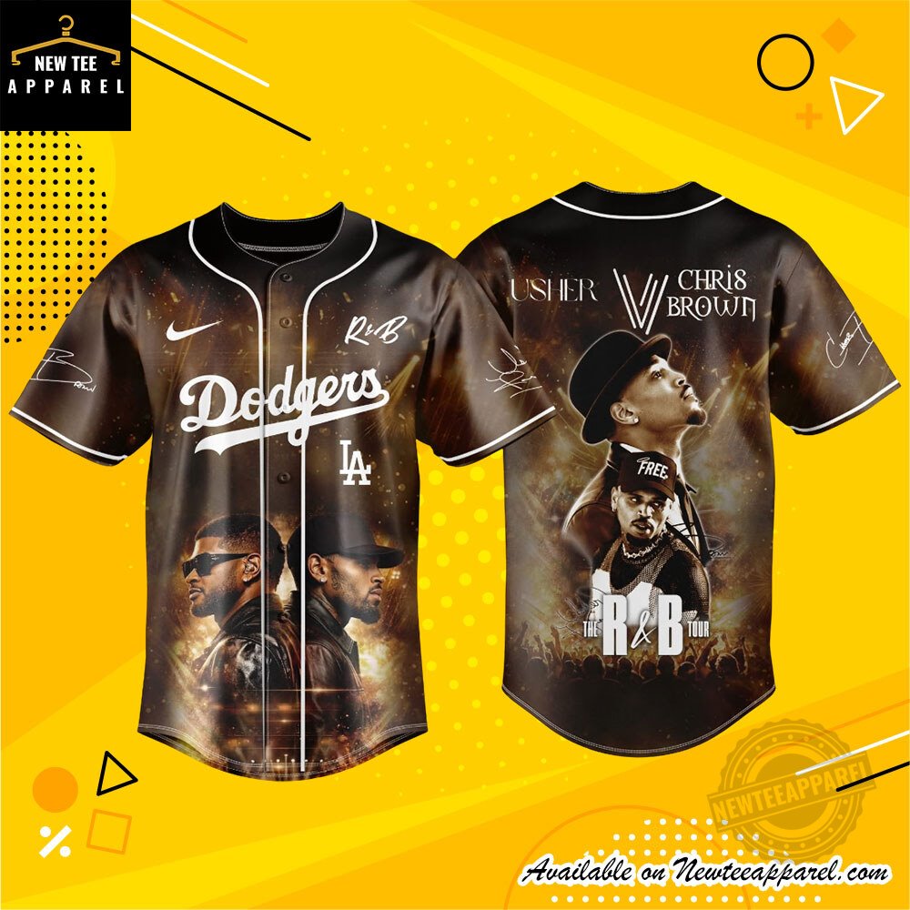 Usher vs Chris Brown R&B Tour Dodgers Baseball Jersey