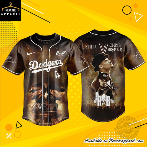 Usher vs Chris Brown R&B Tour Dodgers Baseball Jersey