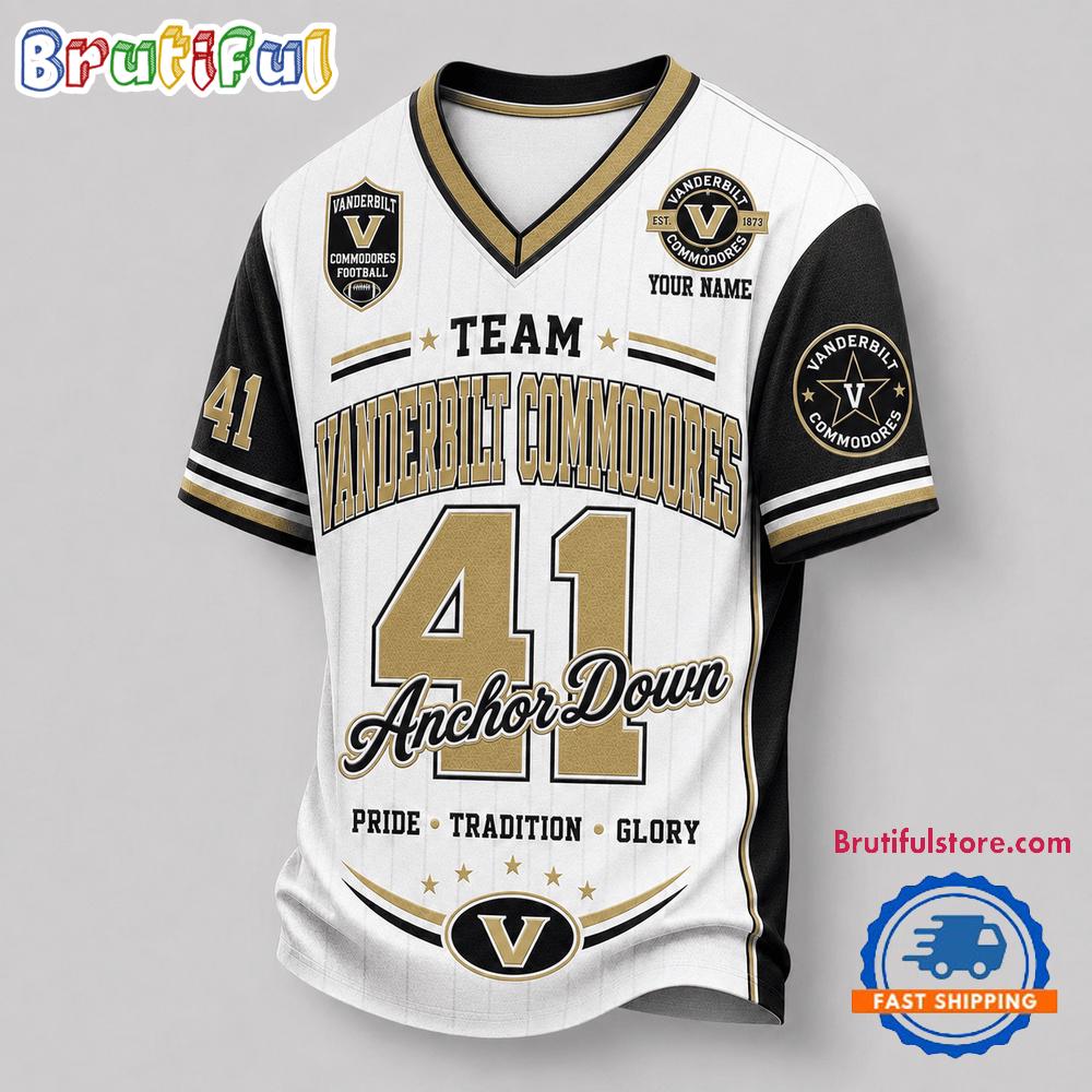 Vanderbilt Commodores NCAA Team Legacy Personalized Football Jersey