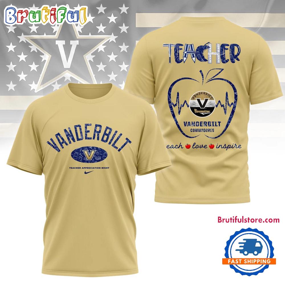 Vanderbilt Commodores Teacher Appreciation Night 3D Shirt