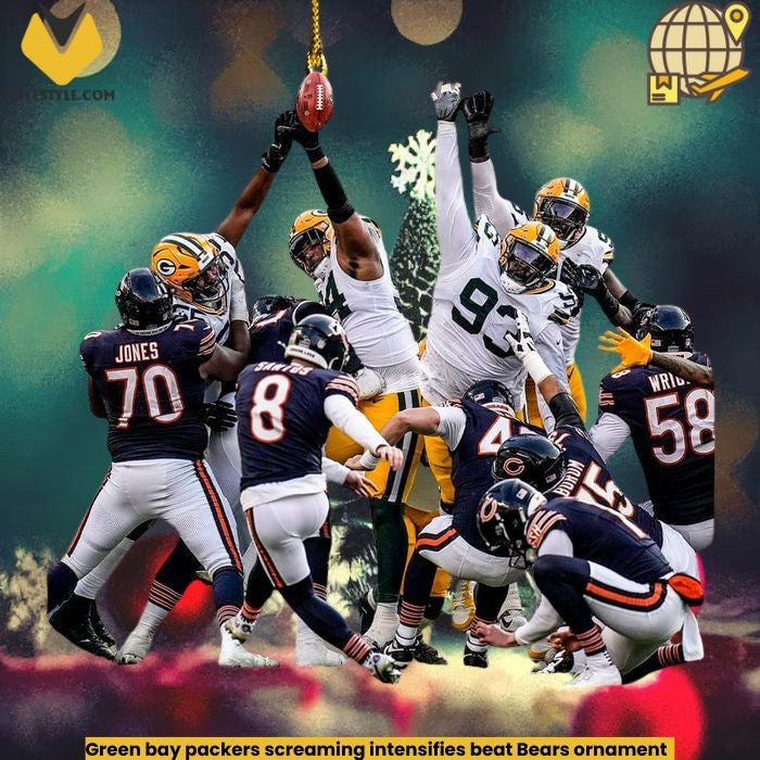 Green bay packers screaming intensifies beat Bears ornament