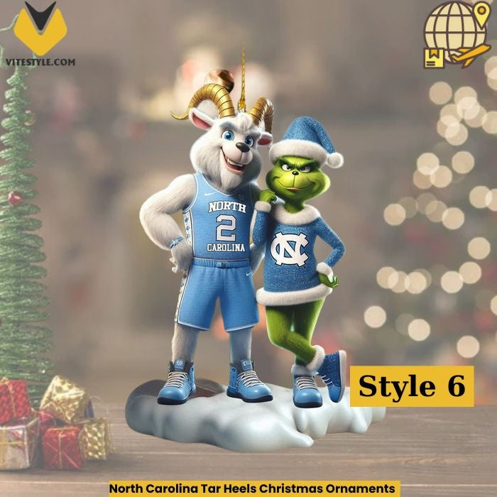 North Carolina Tar Heels Christmas Ornaments