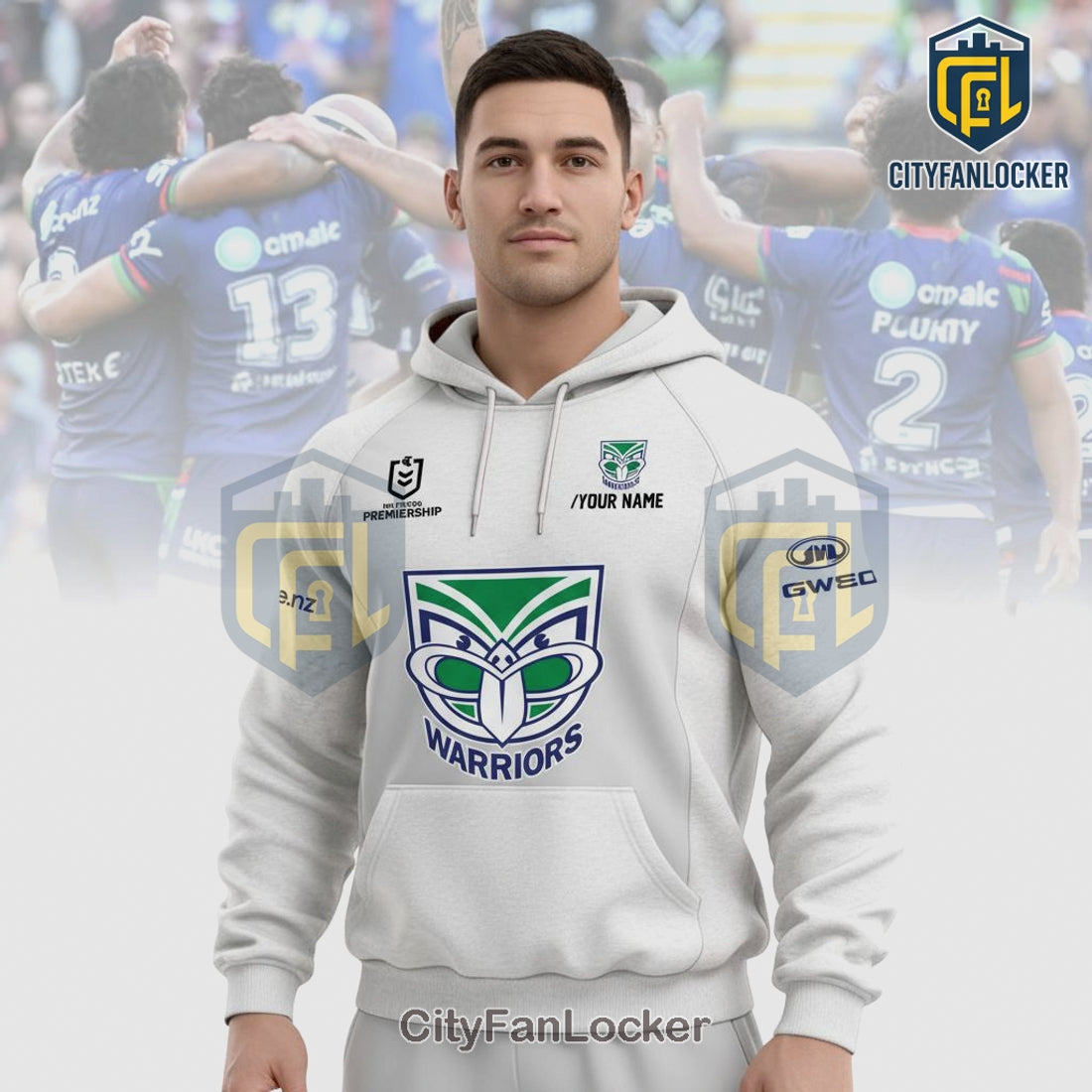 Warriors NRL Telstra Premiership 3D Graphic Print Pullover Hoodie