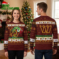 Washington Commanders Grinch Christmas Lights Ugly Christmas Sweater