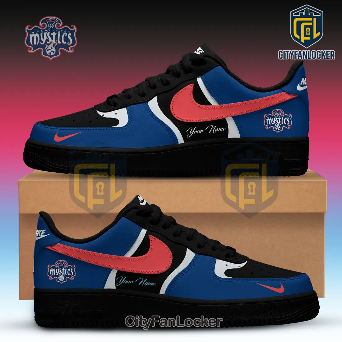 Washington Mystics Air Force 1 Low Custom Sneakers
