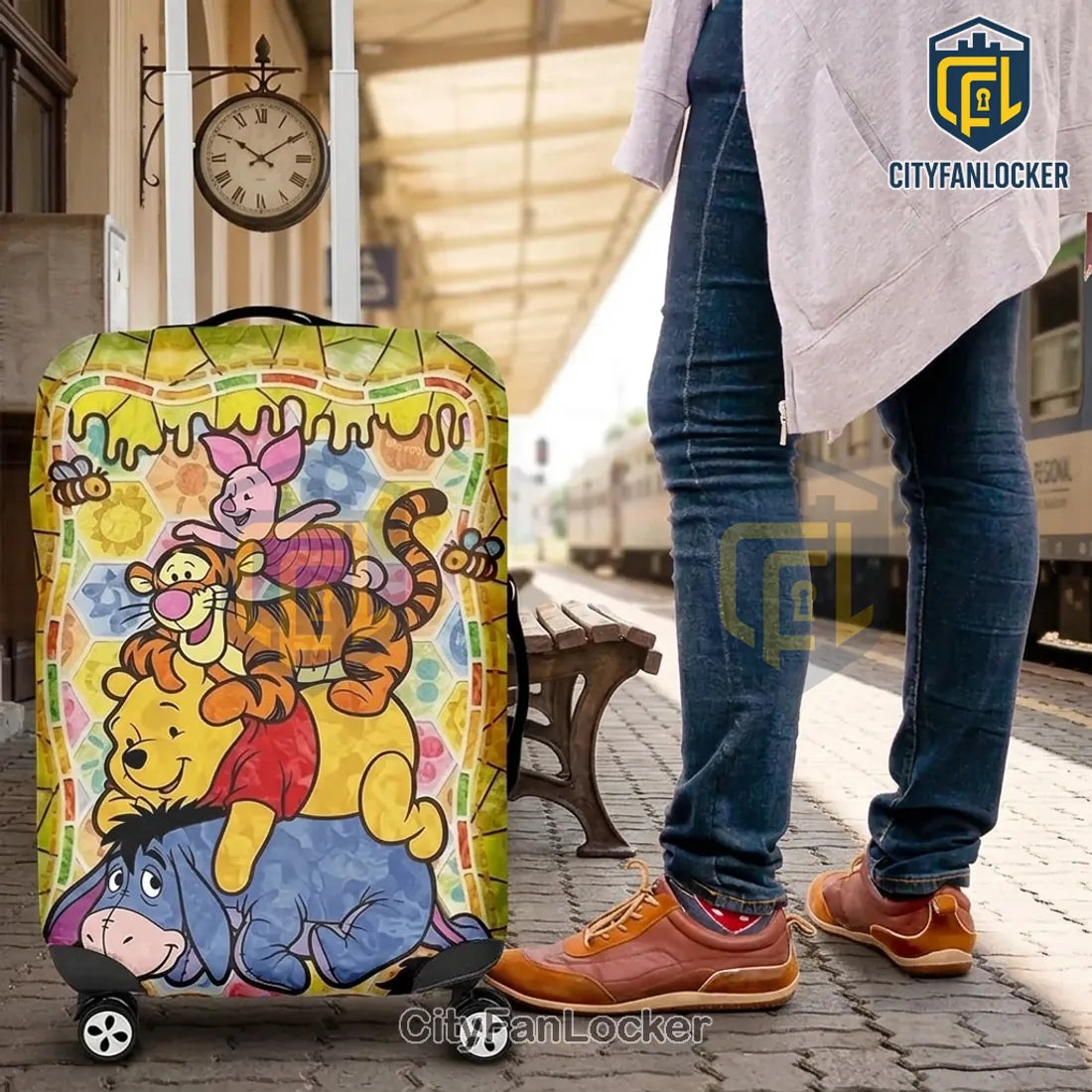 Winnie the Pooh 100th Anniversary Characters Luggage Cover