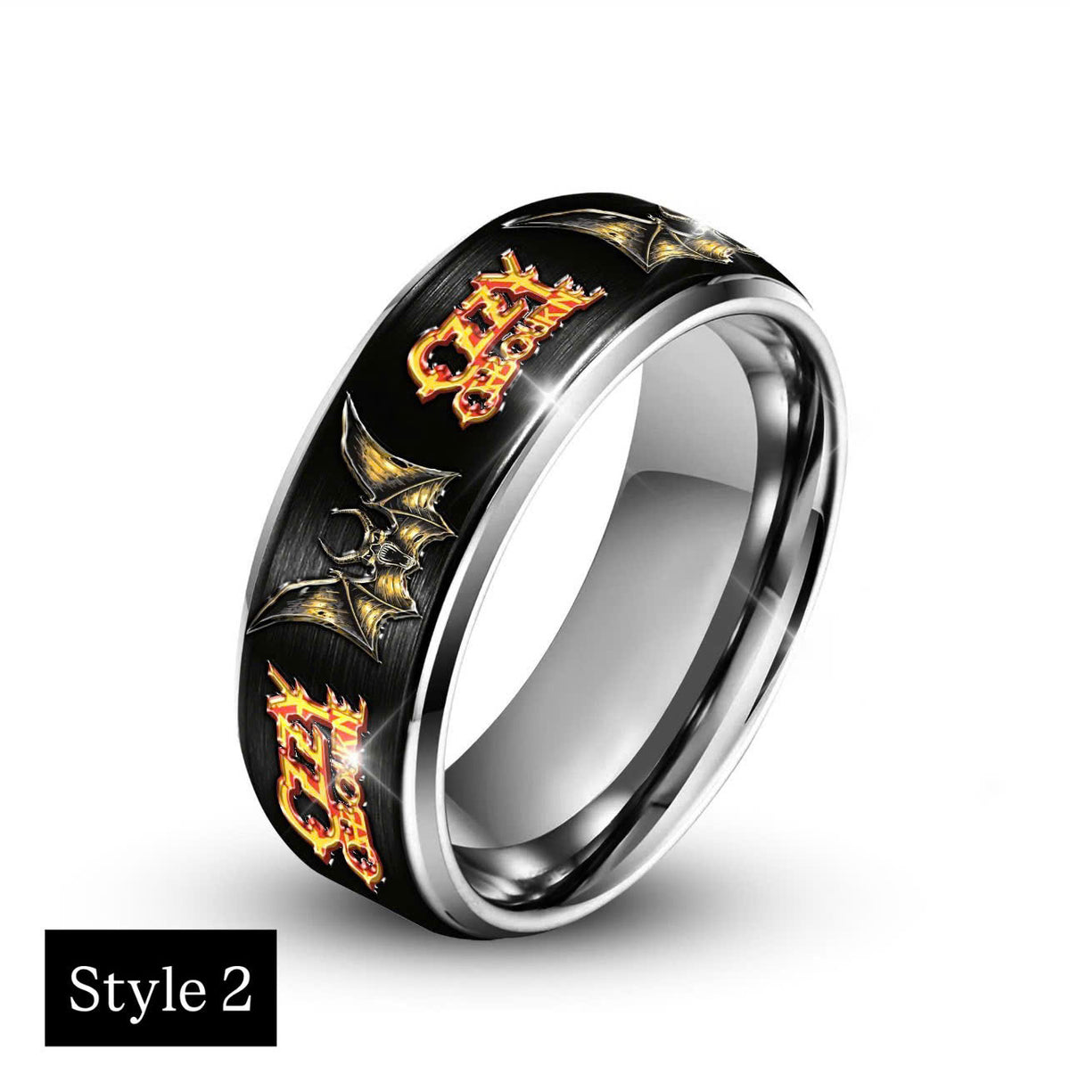Premium Ozzy Osbourne Silver Tungsten Ring