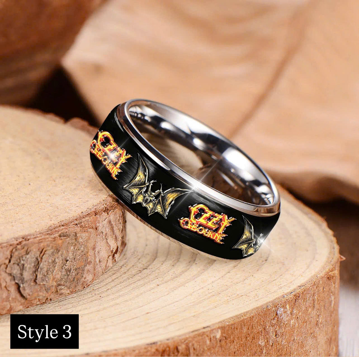 Premium Ozzy Osbourne Silver Tungsten Ring