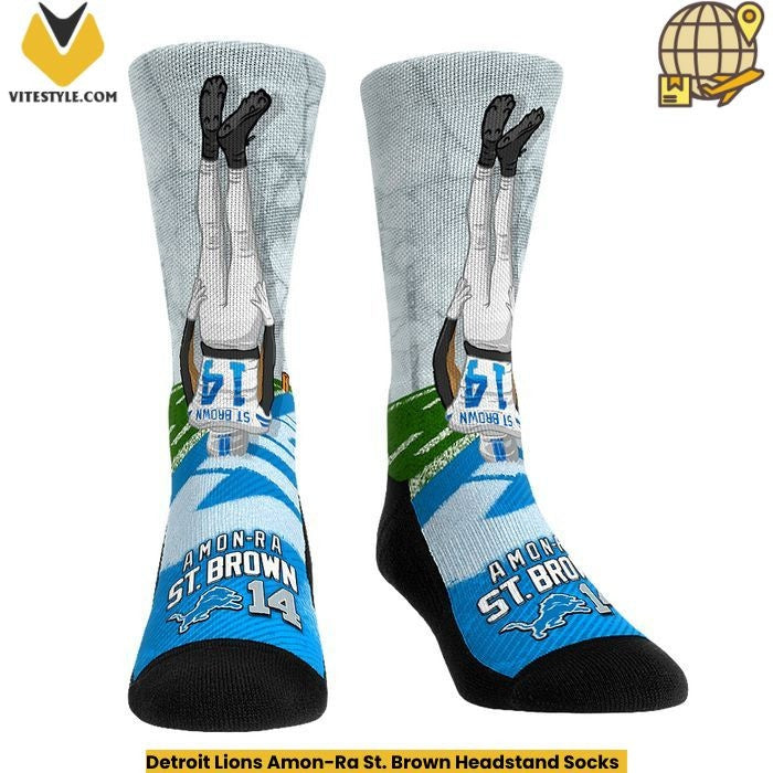 Detroit Lions Amon-Ra St. Brown Headstand Socks