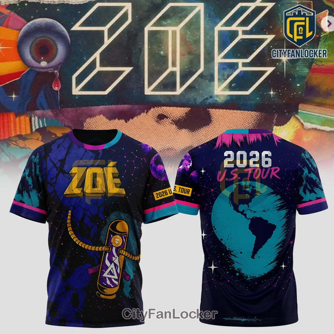 Zoe 2026 US Tour Space Graphic Apparel Pullover Hoodie