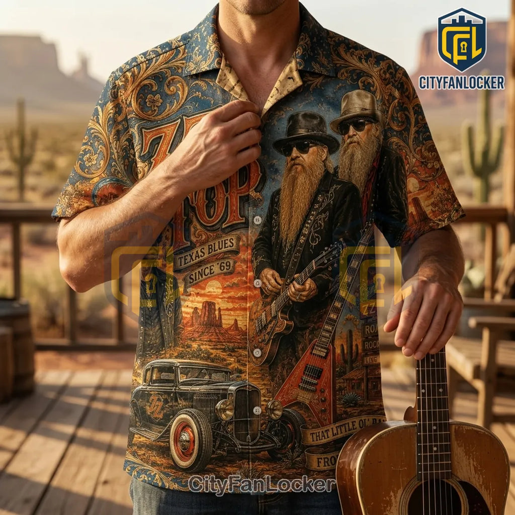 ZZ Top Vintage Texas Blues Premium Hawaiian Shirt